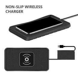 Chargers Car QI Wireless Charger NonSlip Charging Mat Suitable 10W Car Wireless Fast Charger for iPhone 13 Pro Max Smartphone Charger