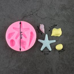 Ocean Series Theme Cake Silicone Mould DIY Party Cake Decorating Tools Shell Starfish Chocolate Moulds Polymer Candy Clay Moulds