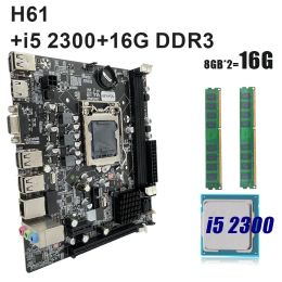 Motherboards KEYIYOU LGA 1155 H61 Motherboard Set with I5 2300 Processor and DDR3 16GB PC RAM 1600MHZ Memory Combo VGA HDMI Port