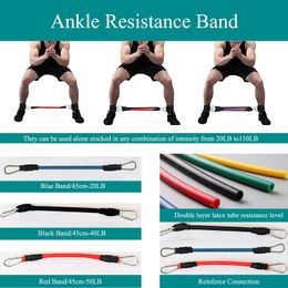 6Pcs Latex Resistance Band And Ankle Strap Set For Bodybuilding In Gym Or Outdoor