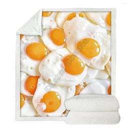 Blankets Delicious Food Eggs Cosy Premium Fleece Blanket 3D Print Sherpa On Bed Home Textiles 03