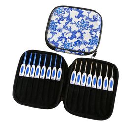 New Classical Style Crochet Hook Set 16pcs Mix Sizes 1.0-6.0mm Aluminium Crochet Needles With Case Sweater Weave Knitting Tools