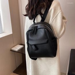 Backpack 2024 Fashion Light Luxury Simple PU Texture Women's Bag