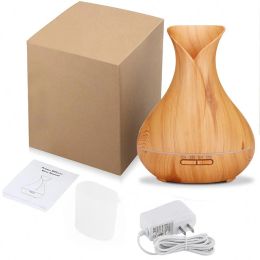 Aromatherapy Humificador Oil Diffuser Ultrasonic Mist Maker Fogger with LED Lamp Wood Grain Air Aroma Humidifier Humificadores
