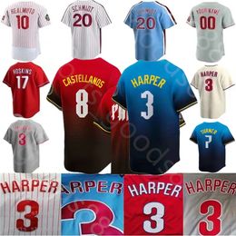 2024 Custom S-4XL 3 Bryce Harpe Jersey 7 Trea Turner 17 Rhys Hoskins 10 JT Realmuto Men Women Youth أي اسم 5 Stott 28 Bohm 8 Castellanos Jerseys Phillies