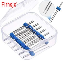 FLRHSJX 3/9pcs Twin Needles Double Needle Sewing Machine Needle with Plastic Pin Storage Box 3 Size 2/90 3/90 4/90