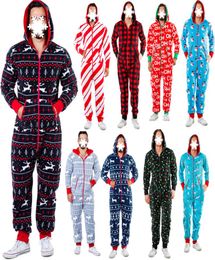 SENYU Mens christmas Pyjamas onepiece Pyjamas men autumn and winter snowman print hooded home service jumpsuit Parentchild outfi6145443