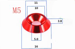 5--10pcs M3 M4 M5 M6 M8 Aluminium Colourful Countersunk Umbrella Flat Head Screw Concave Conical Decorative Groove Washer