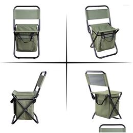 Camp Furniture Folding Cam Tralight Chair With Portable Thermostatic Storage Bag Pockets For Travel Fishing Seat Stool Drop Delivery S Dhcuo