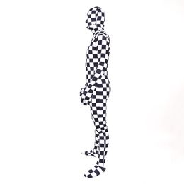 Adults Kids checkerboard Zentai Cosplay Costume SuperheroZentai Full Body Suit Halloween Bodysuit