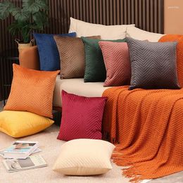 Pillow Solid Light Velvet Luxury Case Home Sofa Pillowcase Bedside Cover Simple Quilted Chair Car Office Decorative Gift