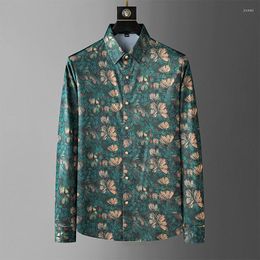 Men's Casual Shirts European And American Trendy Cashew Flower Shirt Long Sleeved 2024 Autumn High-end Printed Top