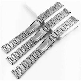 Watch Bands Stainless Steel 12/14/16/18/20/22mm Watch Strap Wrist Bracelet Silver Colour Metal Watchband with Folding Clasp for Men WomenL2404