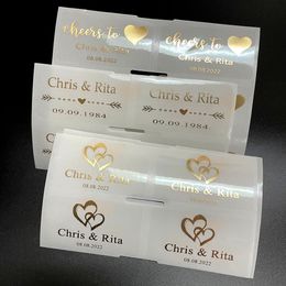 100 pcs Gold Custom Transparent Labels, Wedding bubble Labels Bubble Wand Label Clear,party Favour -not include tube