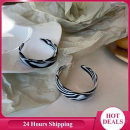 Hoop Earrings Zebra Toxic Free And Safe C-shaped C Shaped Earring Repeated Use Exaggerate Vintage Dappled