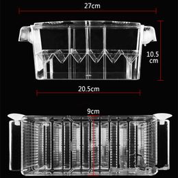 PETFORU 4 Rooms High Clear Fish Breeding Box Acrylic Aquarium Breeder Box Double Guppies Hatching Incubator Isolation