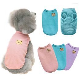 Dog Apparel Pet Shirts Cute Bear T-shirt Breathable Cat Solid Fashion Chihuahua Yorkshir Vest Puppy Clothing Costume