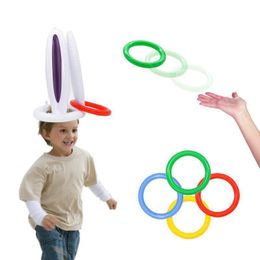 Easter Inflatable Bunny Ring Toss Game Easter Rabbit Ears Ring Toss Party Games Inflatable Toys Gift for Kid Easter Party Decor