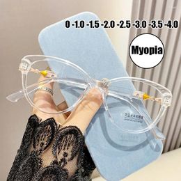 Sunglasses Trendy Cat Eye Myopia Glasses Men Women Fashion Retro Minus Eyewear Unisex Finished Optical Near Sight Eyeglasses With Diopter