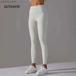 Yoga Outfits Gutashye Womens Yoga Pants High Waist Sports Fitness Legs Seamless Womens Legs Abdominal Control Running Tightness Y240410