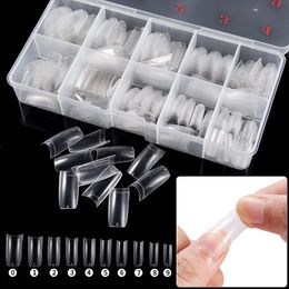 100/500PCS Half Cover Artificial False Nail Art Tips Design Clear Transparent French Acrylic UV Gel DIY Manicures Tools