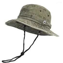 Berets Spring Summer Washed Cotton Bucket Hats For Men Women Panama Hat Fishing Hunting Cap Sun Protection Caps Outdoor