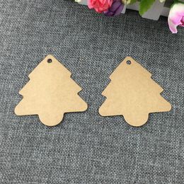 50Pcs/Lot Christmas Tree Handmade Paper Hang Tags Packaging Label Blank Tree Shape For Festival Gift Souvenirs Price Label Tags