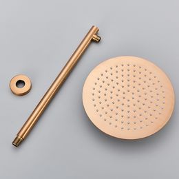 Brushed Rose Gold Shower Mixer Tap Concealed Faucet Rain Shower Head Bathroom Faucet Wall/Ceiling Mounted Shower Faucet