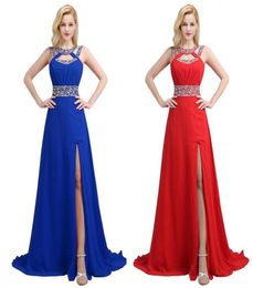 Cheap Sequined Beaded Aline Prom Dresses Vintage Side Split Evening Gown Sexy Open Back Bridesmaid Formal Party Pageant Dress CPS5694928