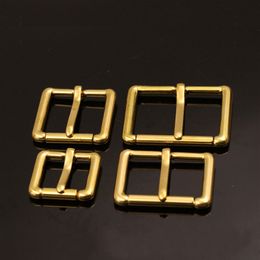 Brass Metal Heel Bar Buckle End Bar Roller Buckle Rectangle Single Pin for Leather Craft Bag Belt Strap 4 sizes available