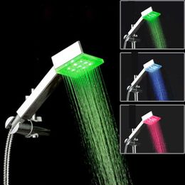 BAKALA Water Saving Colourful LED Light Bath Shower head Hand Held Bathroom Shower Head Philtre Nozzle QY-1007