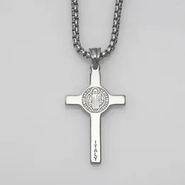 Pendant Necklaces Stainless Steel Fashion Creative Jesus Cross Men's Necklace Personality Charm Trend Faith Jewellery Accessories Gifts For