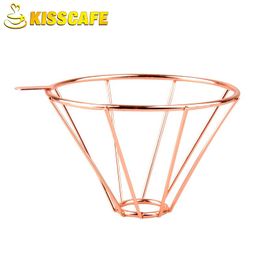 Coffee Filter Net Coppper Brew Drip Rose Gold Metal Reusable Espresso Coffee Filter Accessories Funnel Mesh Tea Filter Basket