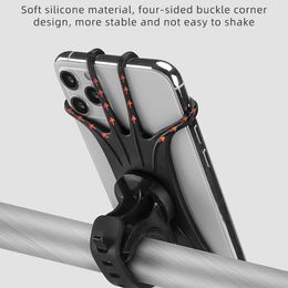 ROCKBROS Elastic Silicone Bike Phone Holder Adjustable For Most Phone Bicycle Stand Scooter Motorcycle Mount Support Handlebar