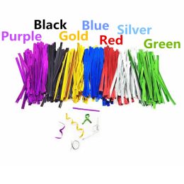 800Pcs Bag 6/8/10/12/15cm Gold Silver Green Red Blue Purple Black Metal Wire Tie Candy Baking Gift Packaging Bag Sealing Tie