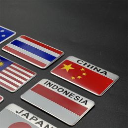 Aluminium Sticker National Flag USA Russia France Germany Italy UK Spain UAE Australia Korea Canada Malaysia Japan Thailand China