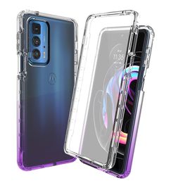 360 Full Phone Case for Moto Edge 30 Pro 20 Lite Plus 2022 Cases Luxury Screen Protector Gradient Bumper Clear Back Cover Funda