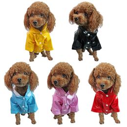 Summer Outdoor Puppy Pet Rain Coat S-XL Hoody Waterproof Jackets PU Raincoat for Dogs Cats Apparel Clothes Wholesale