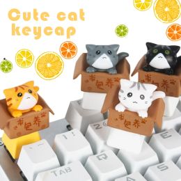Keyboards Anime Cartoon Keycap Cute Cat Kawaii Mechanical Keyboard Keycaps For Cherry Mx Gaming Accessories Artisan Keycap
