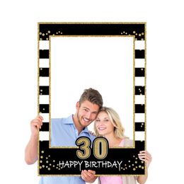 1Pcs Happy Birthday Photo Booth Props Frame Kids Adult Birthday Party Decor 1st 2nd 16th 18th 21st 30th Photobooth Props Supplie