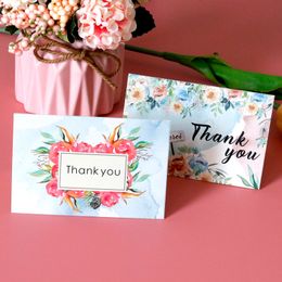 6sets Romantic Ink Painting Style Thank You Card Pack Set with Envelope Stickers Note Cards for Birthday Wedding Party Multipack