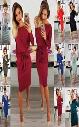 Plus Size 3XL Women Spring Summer Sexy Bodycon Dresses Ladies Office Clothing Long Skirt Wsist Bandage6171823