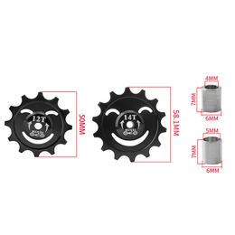 MUQZI Bike 12T 14T Rear Derailleur Jockey Wheel Ceramic Bearing Guide Wheel MTB Road Bicycle Aluminium Alloy Pulley Idler