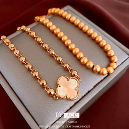 Real Gold Electroplated Antique Style Ruyi Petal Beaded Elastic Simple Fashionable Bracelet, Versatile and High-end Feel Bracelet