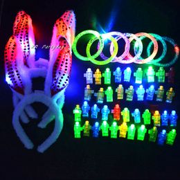 50 Pieces Led Glasses Hairpin Laser Ring Headband Bracelet Cosplay Birthday Party Rave Christmas navidad
