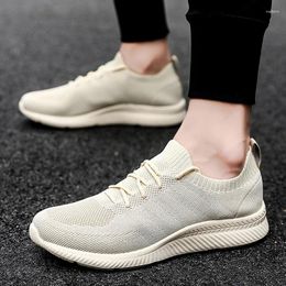 Casual Shoes 2024 Men's Sneakers Soft Sole Lightweight Mesh Mens Solid Colour Sneaker Lace-up Vulcanised