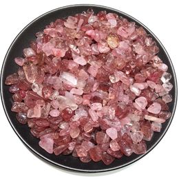 100g Natural polished strawberry quartz tumbled gemstones crystal gravel stone for home decor