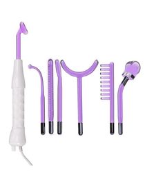 High Fruquency 7 Electrode Glass Tube Violet Red Purple Light Spa Facial Beauty Machine for Anti Acne Spot Wrinkle Skin Tightening1514146
