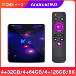 Box Smart TV Box K10 Android 9.0 S905X3 64bit CortexA55 8K Set Top Box Media Player 2.4g 5g Wifi Bluetooth 4gb 32gb 64gb 128gb