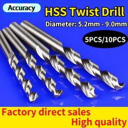 Hot Selling 5.2mm-9.0mm 5Pcs/10pcs Drill Bits HSS High Speed Steel Drill Bits Set Tool High Quality Electric Power Tools Drills